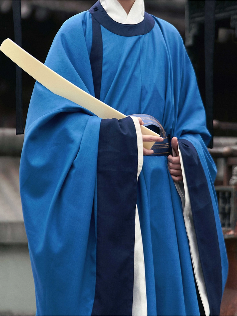 明代汉服蓝色进士袍圆领沅陵袍 - 汉服之道:适合各种场合的传统和现代中国汉服
