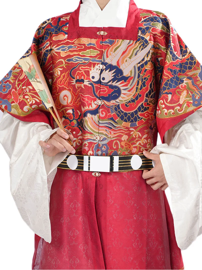 명나라 한복 골드 브로케이드 용 무늬 반소매 조끼 - 한복 웨이: 모든 상황에 어울리는 전통 및 현대 중국 한복 의류